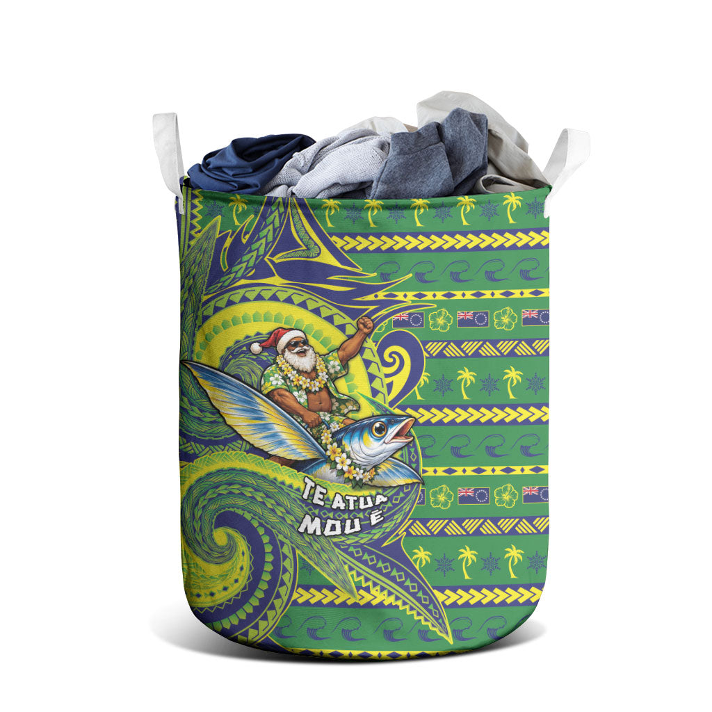 Cook Islands Christmas Laundry Basket Santa Riding Flying Fish DT05 - Polynesian Pride