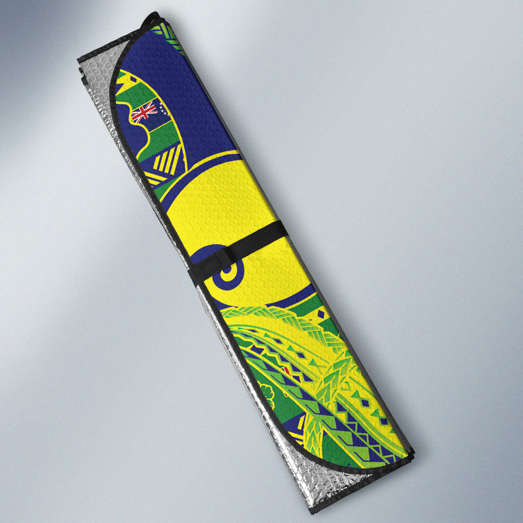 Cook Islands Christmas Auto Sun Shade Santa Riding Flying Fish DT05 - Polynesian Pride