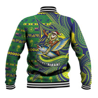 Cook Islands Christmas Baseball Jacket Santa Riding Flying Fish DT05 - Polynesian Pride