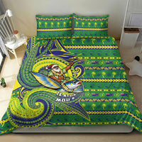 Cook Islands Christmas Bedding Set Santa Riding Flying Fish DT05 - Polynesian Pride