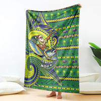 Cook Islands Christmas Blanket Santa Riding Flying Fish DT05 - Polynesian Pride