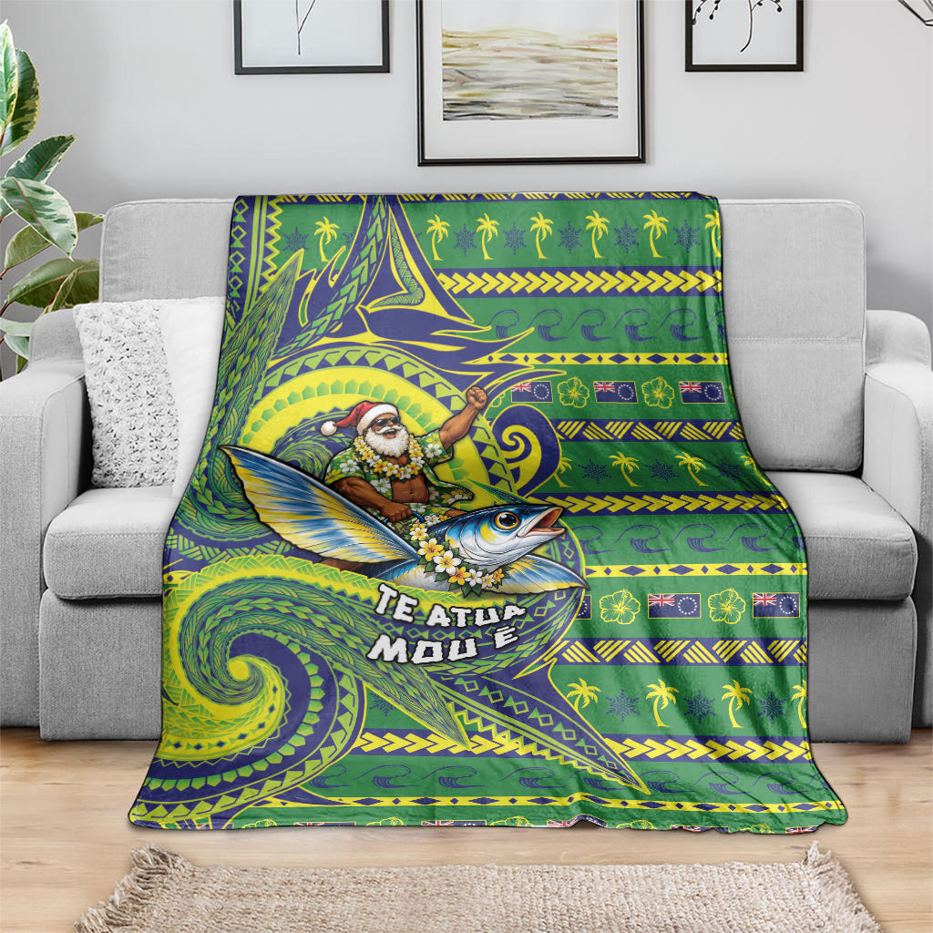 Cook Islands Christmas Blanket Santa Riding Flying Fish DT05 - Polynesian Pride