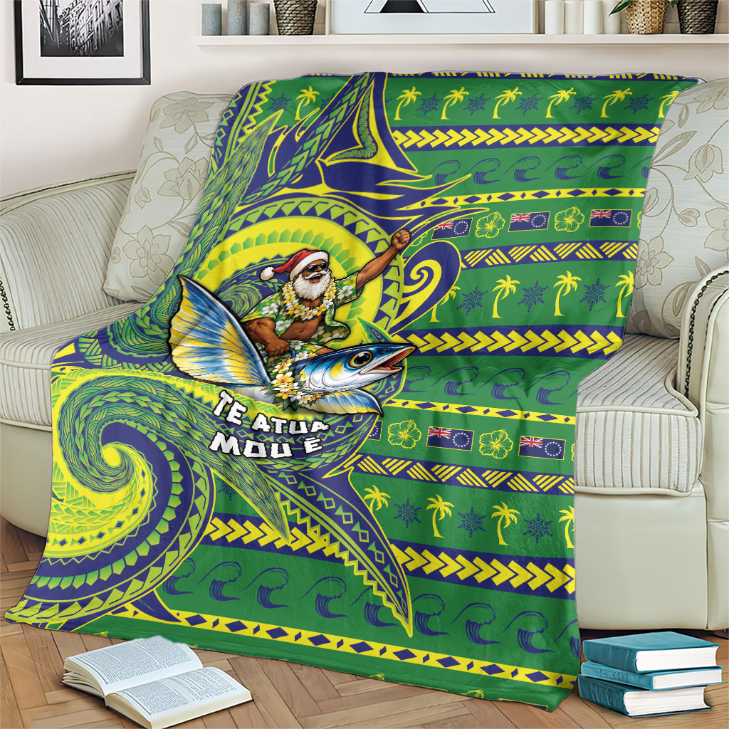 Cook Islands Christmas Blanket Santa Riding Flying Fish DT05 - Polynesian Pride
