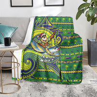 Cook Islands Christmas Blanket Santa Riding Flying Fish DT05 - Polynesian Pride