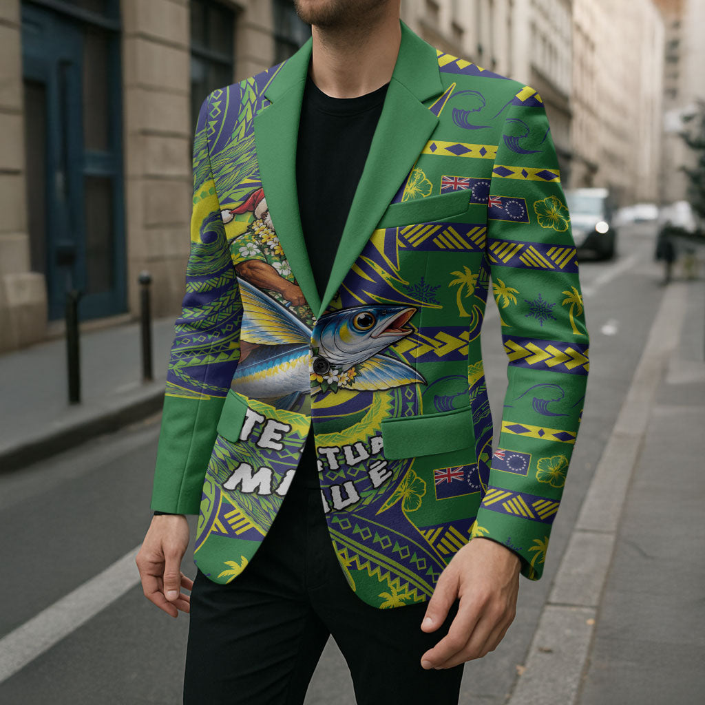 Cook Islands Christmas Blazer Santa Riding Flying Fish DT05 - Polynesian Pride