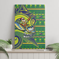Cook Islands Christmas Canvas Wall Art Santa Riding Flying Fish DT05 - Polynesian Pride