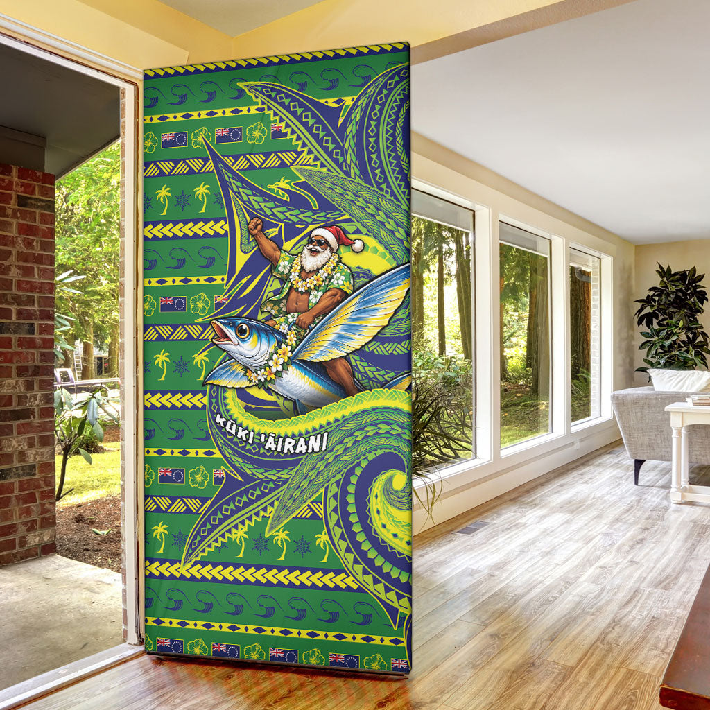 Cook Islands Christmas Door Cover Santa Riding Flying Fish DT05 - Polynesian Pride
