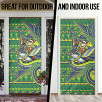 Cook Islands Christmas Door Cover Santa Riding Flying Fish DT05 - Polynesian Pride