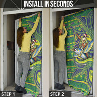Cook Islands Christmas Door Cover Santa Riding Flying Fish DT05 - Polynesian Pride