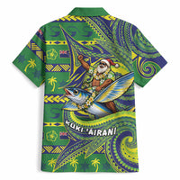 Cook Islands Christmas Hawaiian Shirt Santa Riding Flying Fish DT05 - Polynesian Pride