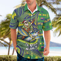 Cook Islands Christmas Hawaiian Shirt Santa Riding Flying Fish DT05 - Polynesian Pride