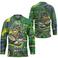 Cook Islands Christmas Hockey Jersey Santa Riding Flying Fish DT05 - Polynesian Pride