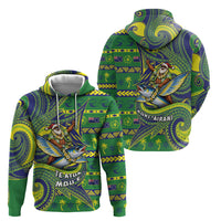 Cook Islands Christmas Hoodie Santa Riding Flying Fish DT05 - Polynesian Pride