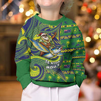 Cook Islands Christmas Kid Ugly Christmas Sweater Santa Riding Flying Fish DT05 - Polynesian Pride