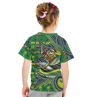 Cook Islands Christmas Kid T Shirt Santa Riding Flying Fish DT05 - Polynesian Pride