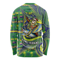 Cook Islands Christmas Long Sleeve Shirt Santa Riding Flying Fish DT05 - Polynesian Pride
