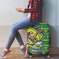 Cook Islands Christmas Luggage Cover Santa Riding Flying Fish DT05 - Polynesian Pride