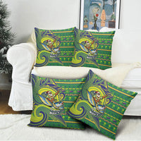 Cook Islands Christmas Pillow Cover Santa Riding Flying Fish DT05 - Polynesian Pride