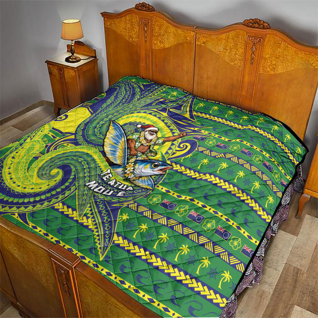 Cook Islands Christmas Quilt Santa Riding Flying Fish DT05 - Polynesian Pride