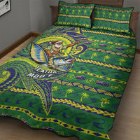 Cook Islands Christmas Quilt Bed Set Santa Riding Flying Fish DT05 - Polynesian Pride