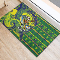 Cook Islands Christmas Rubber Doormat Santa Riding Flying Fish DT05 - Polynesian Pride