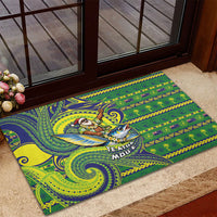 Cook Islands Christmas Rubber Doormat Santa Riding Flying Fish DT05 - Polynesian Pride