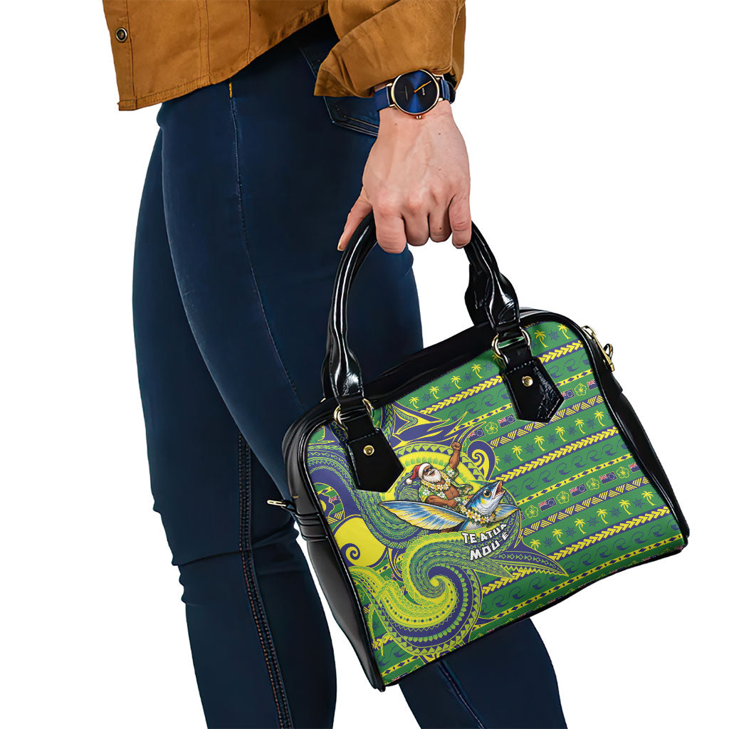 Cook Islands Christmas Shoulder Handbag Santa Riding Flying Fish DT05 - Polynesian Pride