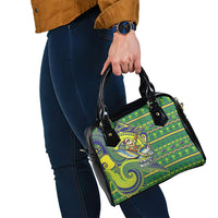 Cook Islands Christmas Shoulder Handbag Santa Riding Flying Fish DT05 - Polynesian Pride