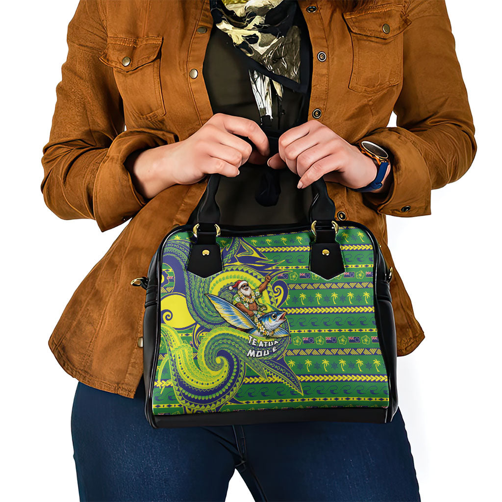 Cook Islands Christmas Shoulder Handbag Santa Riding Flying Fish DT05 - Polynesian Pride