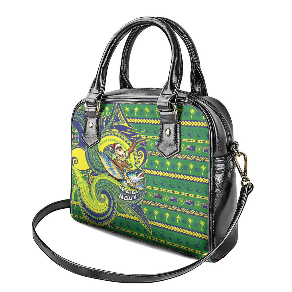 Cook Islands Christmas Shoulder Handbag Santa Riding Flying Fish DT05 - Polynesian Pride