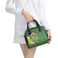 Cook Islands Christmas Shoulder Handbag Santa Riding Flying Fish DT05 - Polynesian Pride