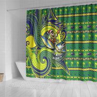 Cook Islands Christmas Shower Curtain Santa Riding Flying Fish DT05 - Polynesian Pride