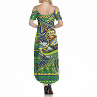 Cook Islands Christmas Summer Maxi Dress Santa Riding Flying Fish DT05 - Polynesian Pride