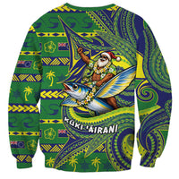 Cook Islands Christmas Sweatshirt Santa Riding Flying Fish DT05 - Polynesian Pride