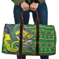 Cook Islands Christmas Travel Bag Santa Riding Flying Fish DT05 Green - Polynesian Pride