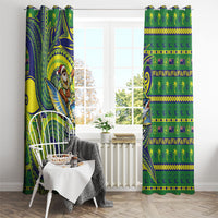 Cook Islands Christmas Window Curtain Santa Riding Flying Fish DT05 - Polynesian Pride