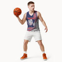 Personalised New Zealand Father's Day Basketball Jersey Daddy Kiwi Bird Silver Ferns