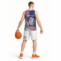 Personalised New Zealand Father's Day Basketball Jersey Daddy Kiwi Bird Silver Ferns