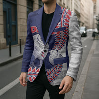 Personalised New Zealand Father's Day Blazer Daddy Kiwi Bird Silver Ferns