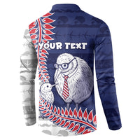 Personalised New Zealand Father's Day Button Sweatshirt Daddy Kiwi Bird Silver Ferns