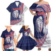 Personalised New Zealand Father's Day Family Matching Off Shoulder Maxi Dress and Hawaiian Shirt Daddy Kiwi Bird Silver Ferns