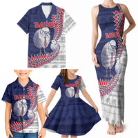 Personalised New Zealand Father's Day Family Matching Tank Maxi Dress and Hawaiian Shirt Daddy Kiwi Bird Silver Ferns