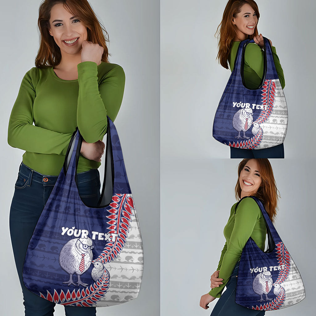 Personalised New Zealand Father's Day Grocery Bag Daddy Kiwi Bird Silver Ferns