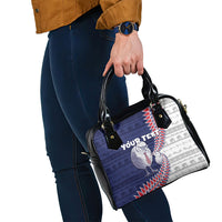 Personalised New Zealand Father's Day Shoulder Handbag Daddy Kiwi Bird Silver Ferns