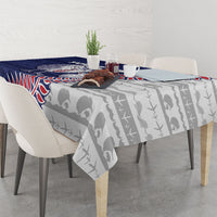 Personalised New Zealand Father's Day Tablecloth Daddy Kiwi Bird Silver Ferns