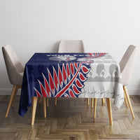 Personalised New Zealand Father's Day Tablecloth Daddy Kiwi Bird Silver Ferns
