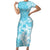 Hawaii Kanaka Maoli Short Sleeve Bodycon Dress Polynesian Turtle Tattoo