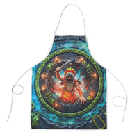 3D Illusion Nightmarchers Halloween Apron Hawaiian Warrior Spirit Lava Portal