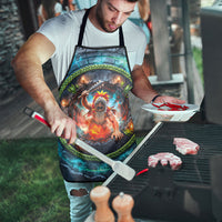 3D Illusion Nightmarchers Halloween Apron Hawaiian Warrior Spirit Lava Portal