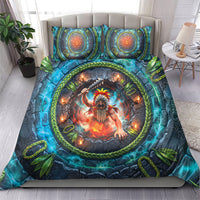 3D Illusion Nightmarchers Halloween Bedding Set Hawaiian Warrior Spirit Lava Portal